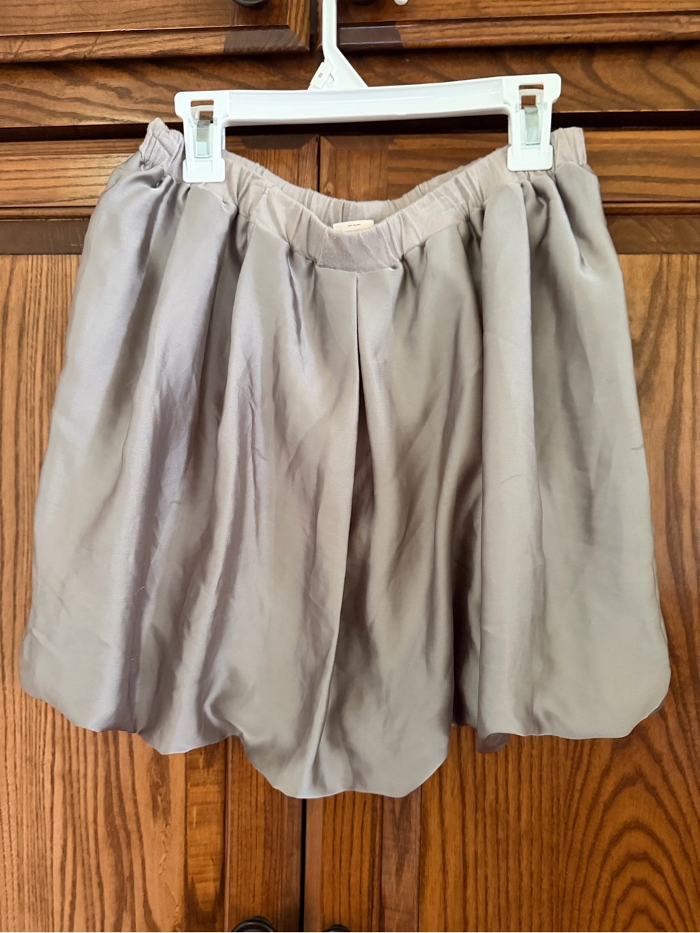 Girls Light Gray Pleated Mini Skirt